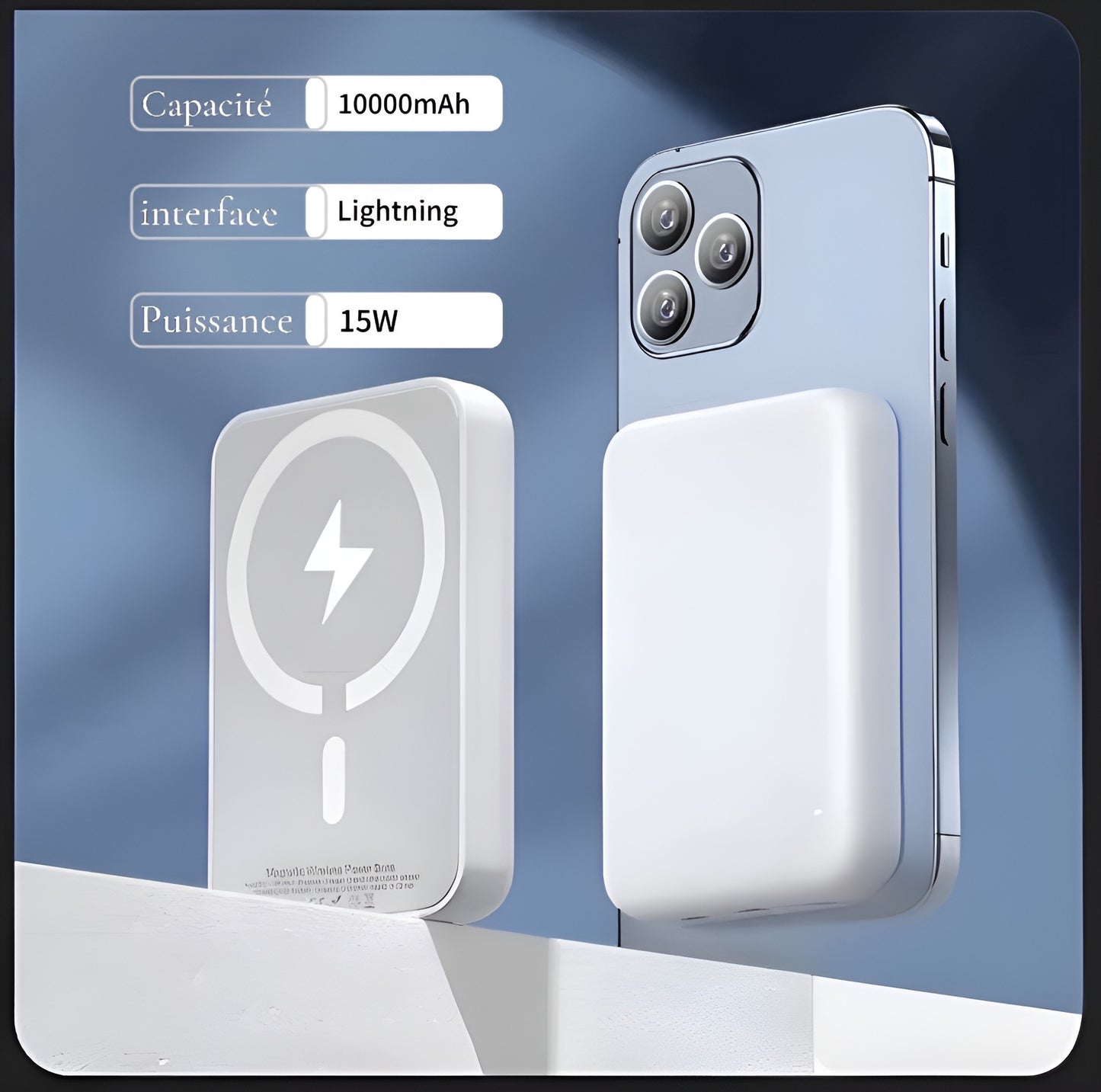Batterie externe magnétique pour iPhone 12 à 16