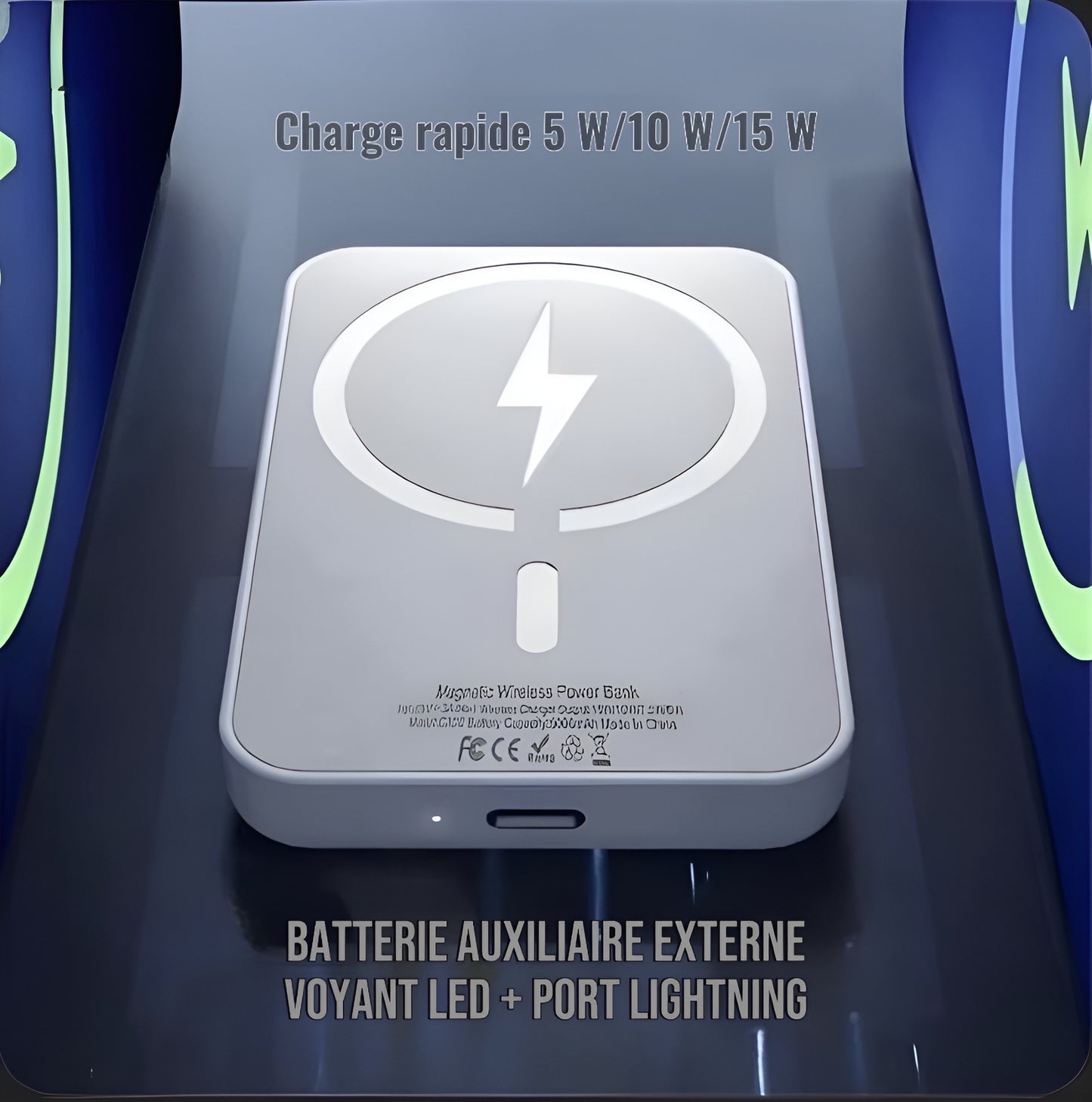 Batterie externe magnétique pour iPhone 12 à 16