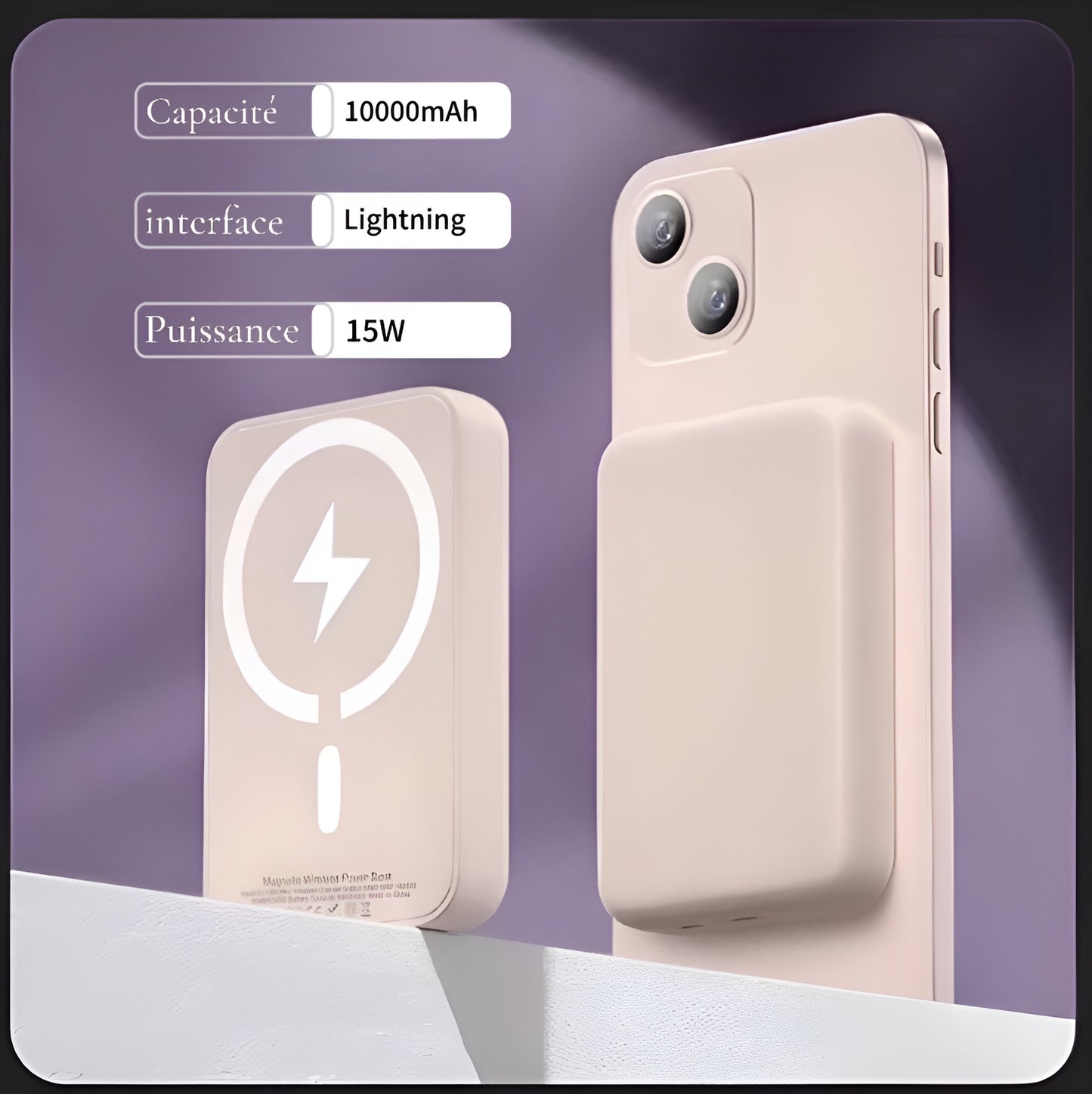 Batterie externe magnétique pour iPhone 12 à 16